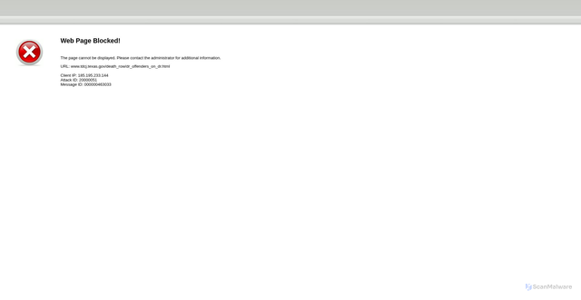Security scan screenshot of https://www.tdcj.texas.gov/death_row/dr_offenders_on_dr.html