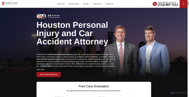 Security scan screenshot of https://www.sutliffstout.com/