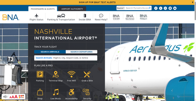 Security scan screenshot of https://flynashville.com/