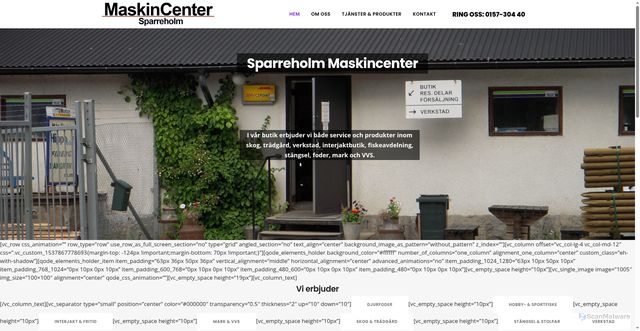 Security scan screenshot of https://maskincentersparreholm.se
