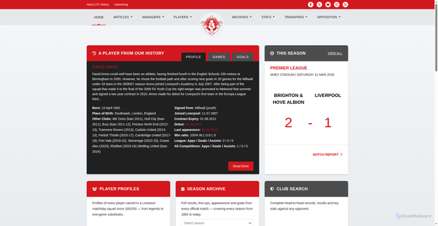 Security scan screenshot of https://lfchistory.net