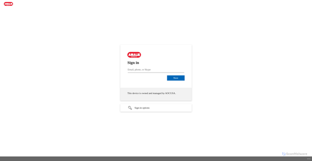 Security scan screenshot of https://amalie.sharepoint.com