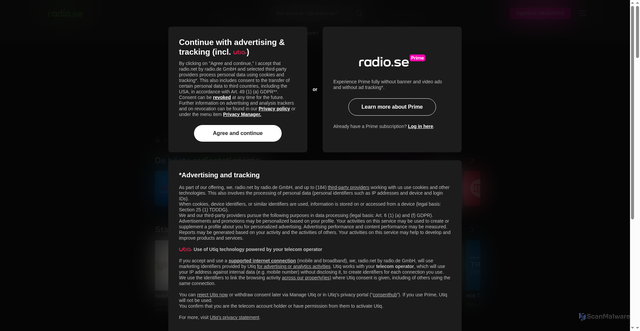 Security scan screenshot of https://radio.se