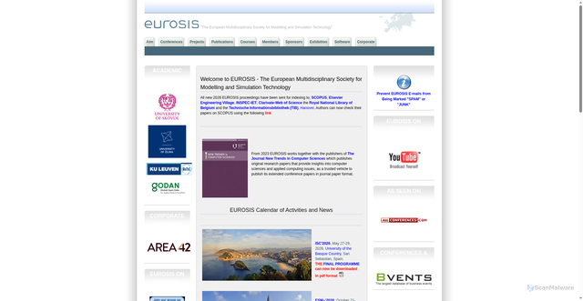 Security scan screenshot of https://www.eurosis.org/