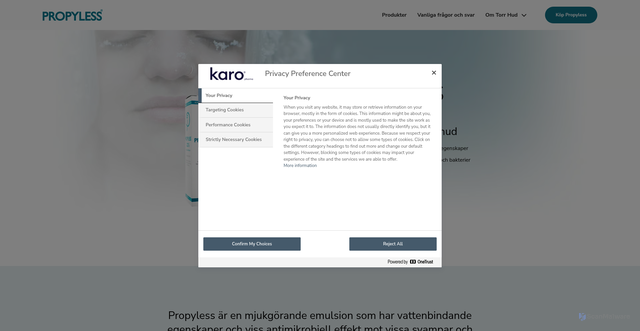 Security scan screenshot of https://propyless.se