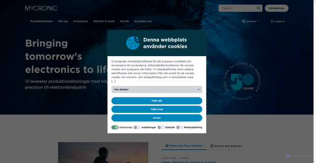 Security scan screenshot of https://micronic-mydata.se