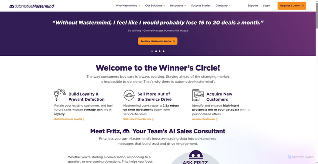 Security scan screenshot of https://auth.automotivemastermind.com