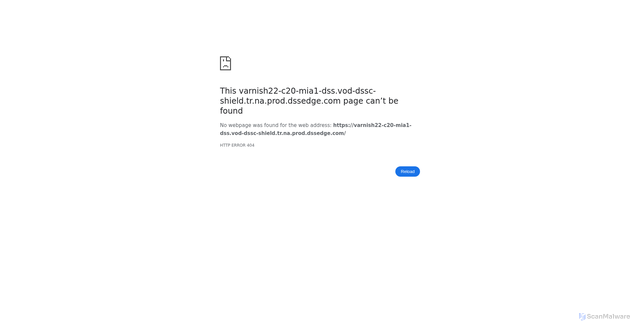 Security scan screenshot of https://varnish22-c20-mia1-dss.vod-dssc-shield.tr.na.prod.dssedge.com
