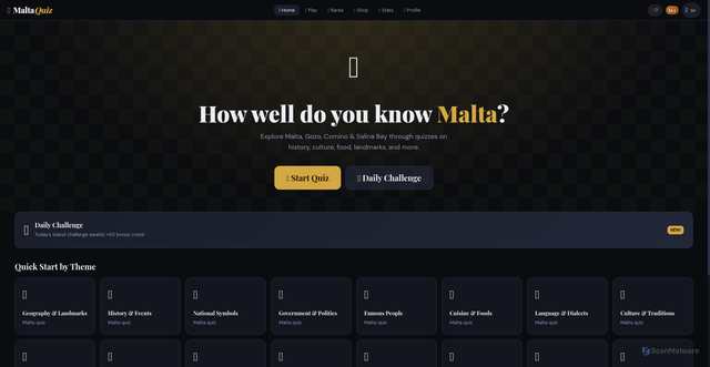 Security scan screenshot of https://maltaquiz-kxf34iupck.edgeone.app/