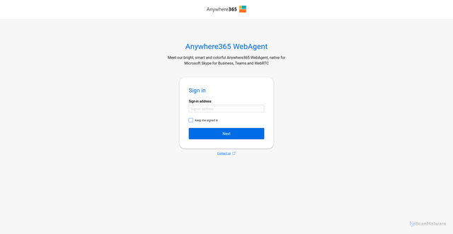 Security scan screenshot of https://webagent.anywhere365.io