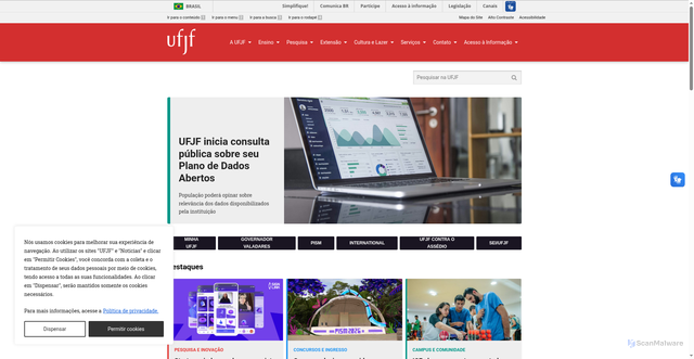 Security scan screenshot of https://www2.ufjf.br/ufjf/