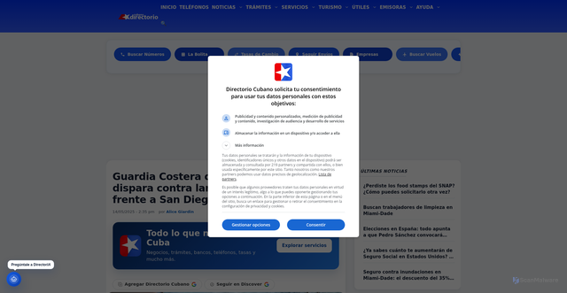 Security scan screenshot of https://www.directoriocubano.info/emigracion/guardia-costera-de-estados-unidos-dispara-contra-lancha-con-migrantes-frente-a-san-diego/