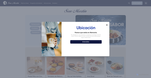 Security scan screenshot of https://sanmartinbakery.com