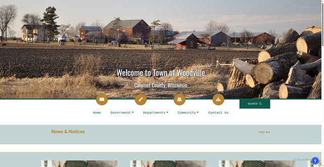 Security scan screenshot of https://townofwoodvillewi.gov/