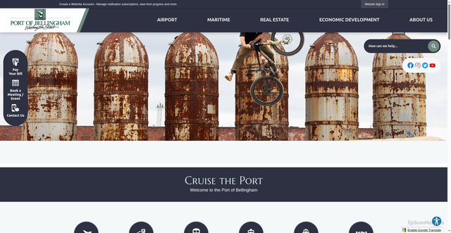 Security scan screenshot of https://www.portofbellingham.com/