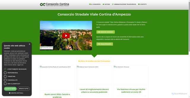 Security scan screenshot of https://www.consorziocortina.it/