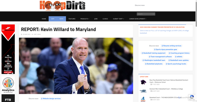 Security scan screenshot of https://hoopdirt.com/report-kevin-willard-to-maryland/