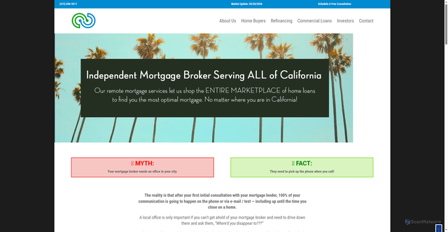 Security scan screenshot of https://www.eastbaysmortgagebroker.com/california-mortgages/