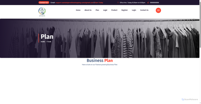 Security scan screenshot of https://sastabajaronlineshopping.com/plan