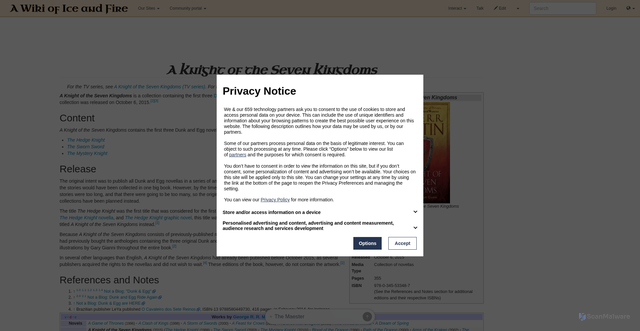 Security scan screenshot of https://awoiaf.westeros.org/index.php/A_Knight_of_the_Seven_Kingdoms