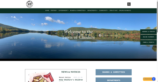 Security scan screenshot of https://cheshire-ma.gov/