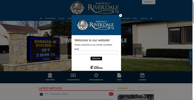 Security scan screenshot of https://www.riverdalenj.gov/
