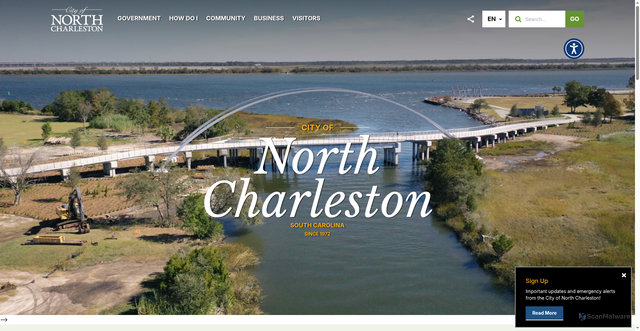 Security scan screenshot of https://northcharleston.org/