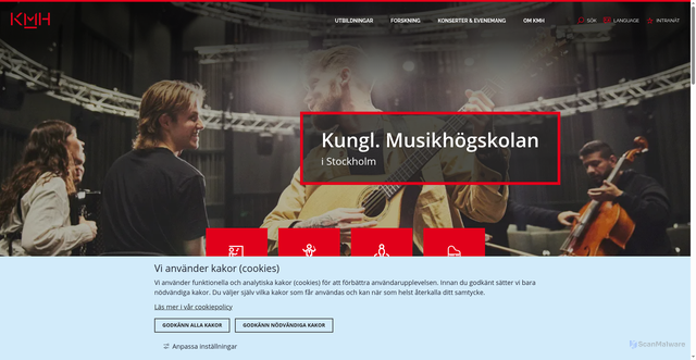 Security scan screenshot of https://www.kmh.se/