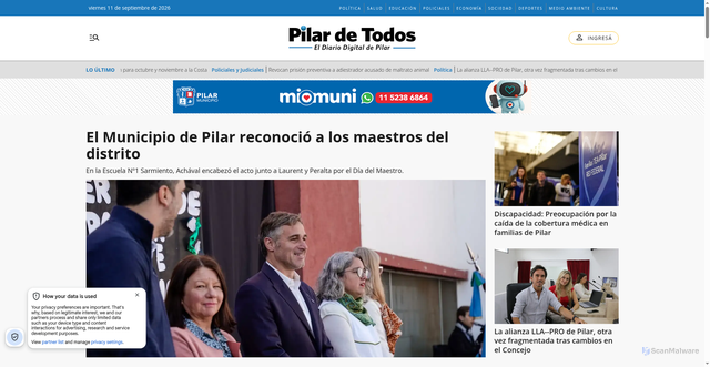 Security scan screenshot of https://www.pilardetodos.com.ar