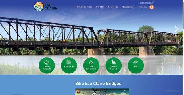 Security scan screenshot of https://www.eauclairewi.gov/