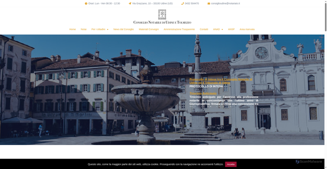 Security scan screenshot of https://www.consiglionotarileudine.it