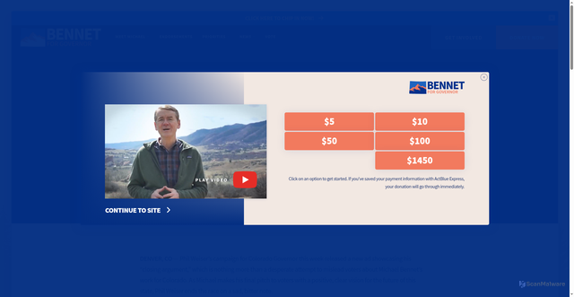 Security scan screenshot of https://www.michaelbennet.com/news/press-releases/phil-weiser-campaign-launches-desperate-misleading-attack-ad-in-final-weeks-of-election/