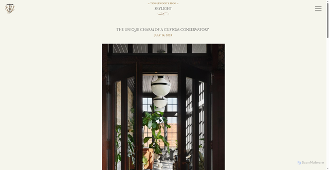Security scan screenshot of https://tanglewoodconservatories.com/the-unique-charm-of-a-custom-conservatory/