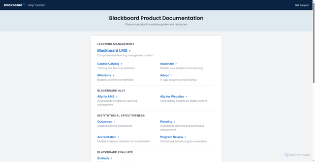 Security scan screenshot of https://help.blackboard.com