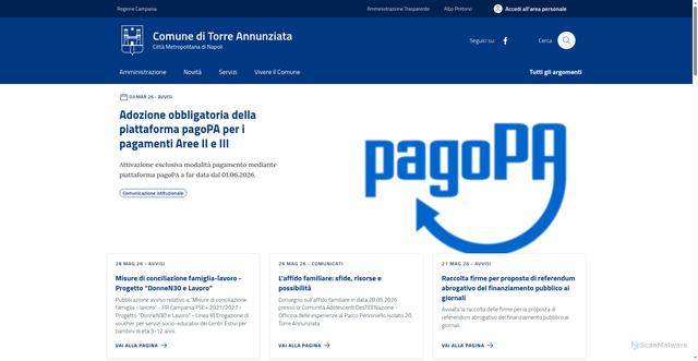 Security scan screenshot of https://www.comune.torreannunziata.na.it