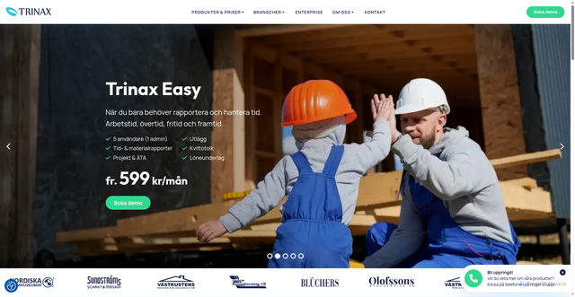 Security scan screenshot of https://trinax.se