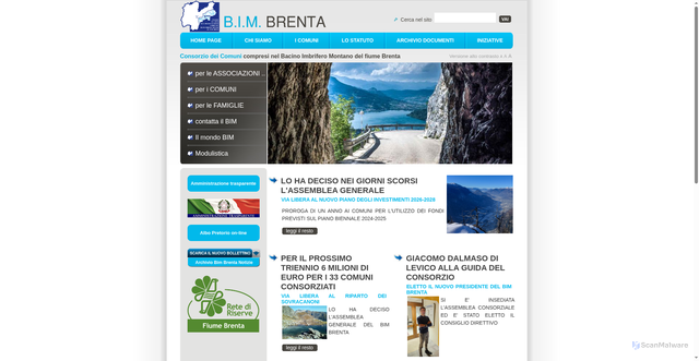 Security scan screenshot of https://www.bimbrenta.it/