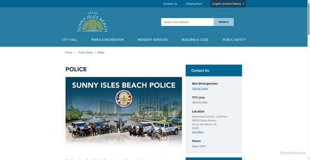 Security scan screenshot of https://www.sibfl.gov/sibpd/
