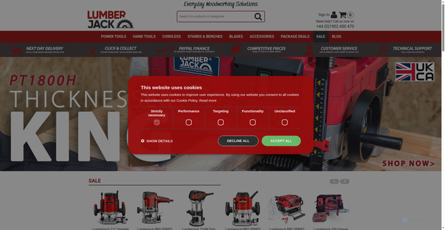 Security scan screenshot of https://www.lumberjacktools.co.uk