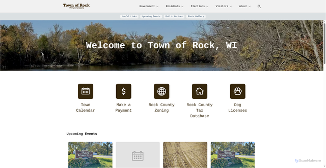 Security scan screenshot of https://townofrockwi.gov/