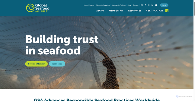 Security scan screenshot of https://www.globalseafood.org