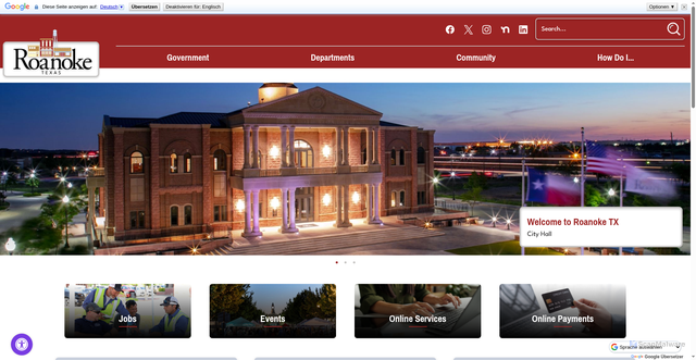 Security scan screenshot of https://roanoketexas.gov/