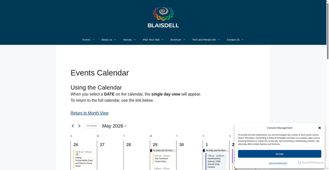 Security scan screenshot of https://blaisdellcenter.com/events-calendar/