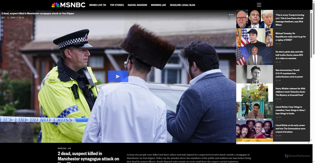 Security scan screenshot of https://www.msnbc.com/morning-joe/watch/2-dead-suspect-killed-in-manchester-synagogue-attack-on-yom-kippur-248920645712