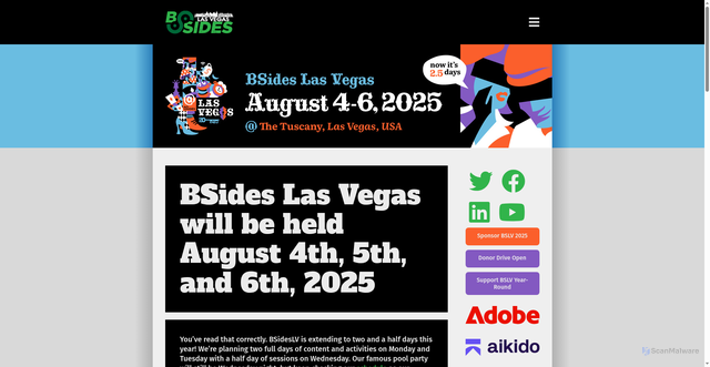 Security scan screenshot of https://bsideslv.org/