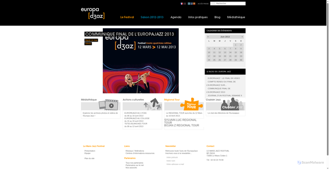Security scan screenshot of https://europajazz.fr