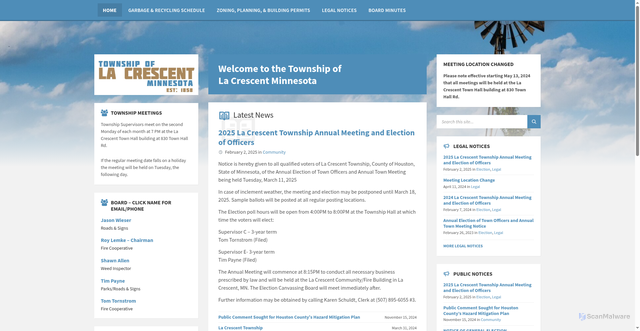 Security scan screenshot of https://www.lacrescenttownship.com/