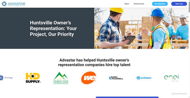 Security scan screenshot of https://tryadvastarconsultants.com/location/huntsville/owners-representation/
