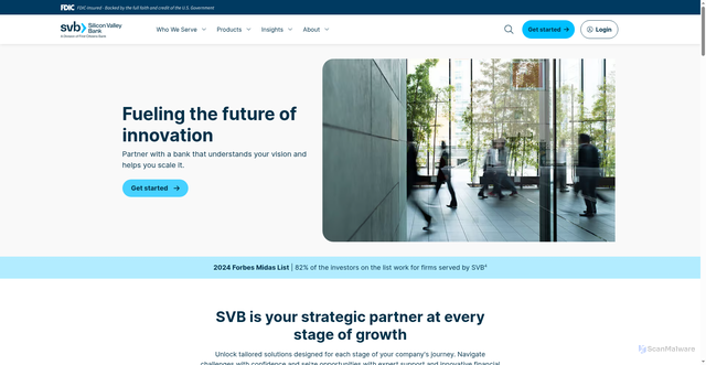 Security scan screenshot of https://www.svb.com/