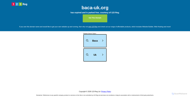 Security scan screenshot of http://www.baca-uk.org
